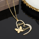 Forever Personalized Double Name Butterfly Necklace Chantel The Label