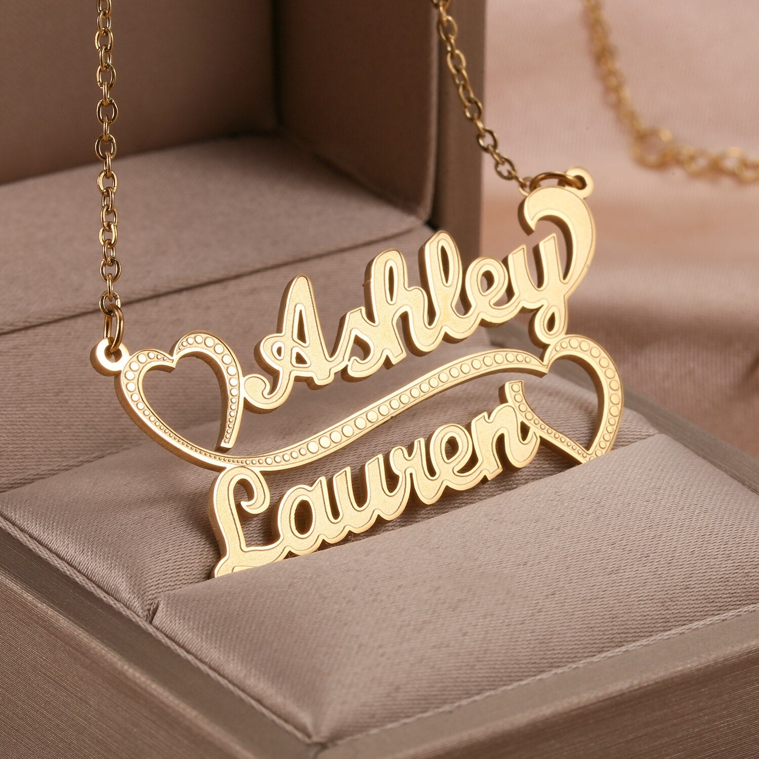 Lovers Custom Double Name Necklace Chantel The Label