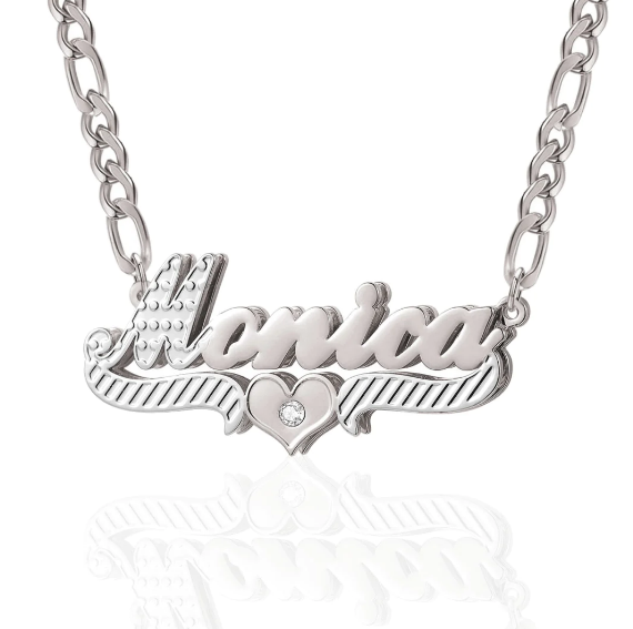 Double Plated Custom Heart Name Necklace Chantel The Label