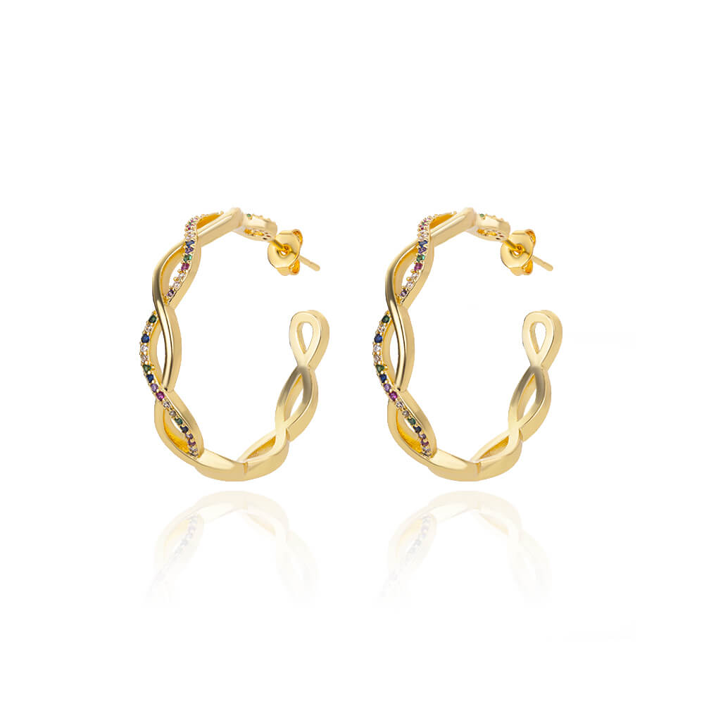 Wave Round Hoop Earrings Chantel The Label