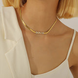 Herringbone name necklace Chantel The Label