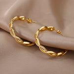 Wave Round Hoop Earrings Chantel The Label