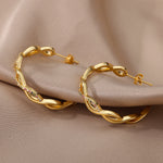 Wave Round Hoop Earrings Chantel The Label