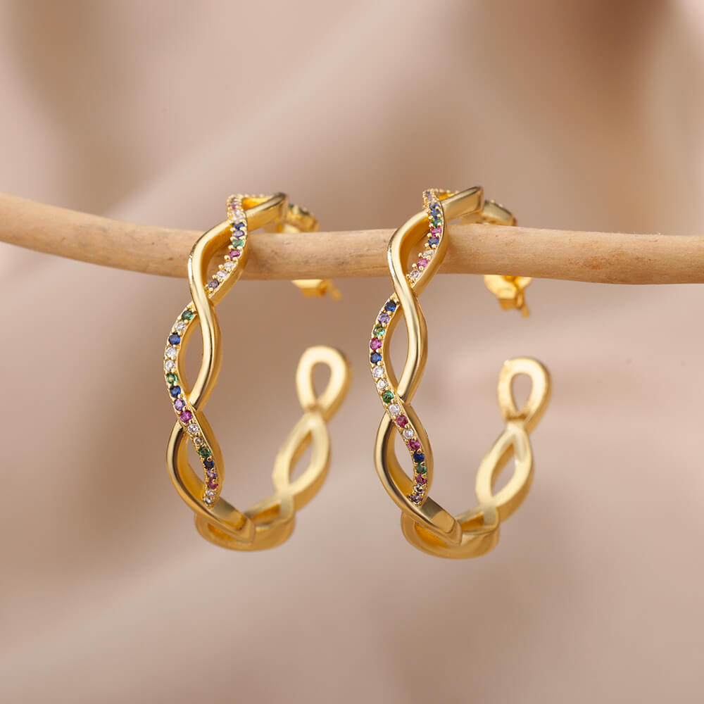 Wave Round Hoop Earrings Chantel The Label